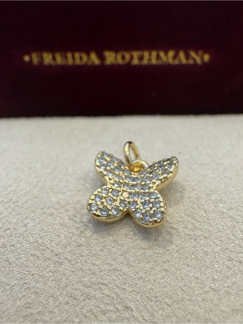 Freida Rothman Vault  Butterfly Charm Pendant with Pavé Crystals Teeny Tiny